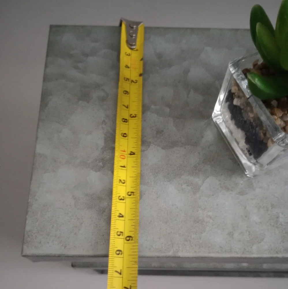 Decorative box galvanized laminate lightweight handles  removable lid new